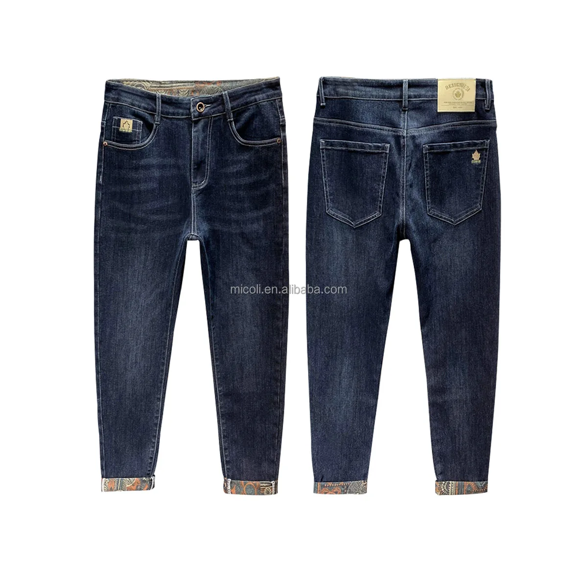 Factory wholesale new style blue stock dropshipping men biker skinny jeans color high waist butt lift jeans women stretch plus