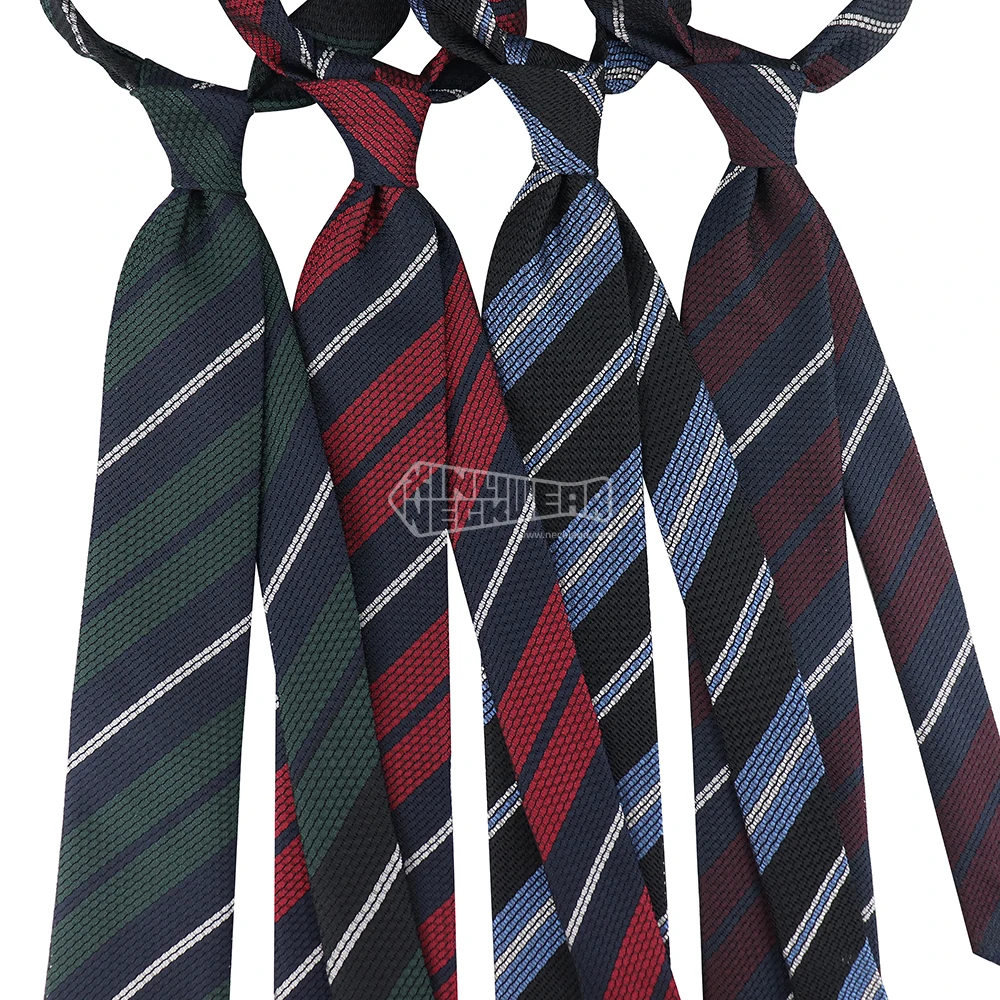 Elegant Jacquard Stripe Garza Fine Man Neckwear Custom Pattern Silk Neck Tie Grenadine Mens Dress Ties