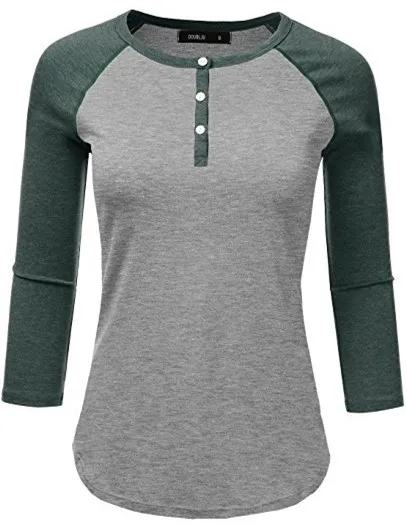 3/4 raglan sleeve t-shirts for women, 100% cotton baseball t shirt