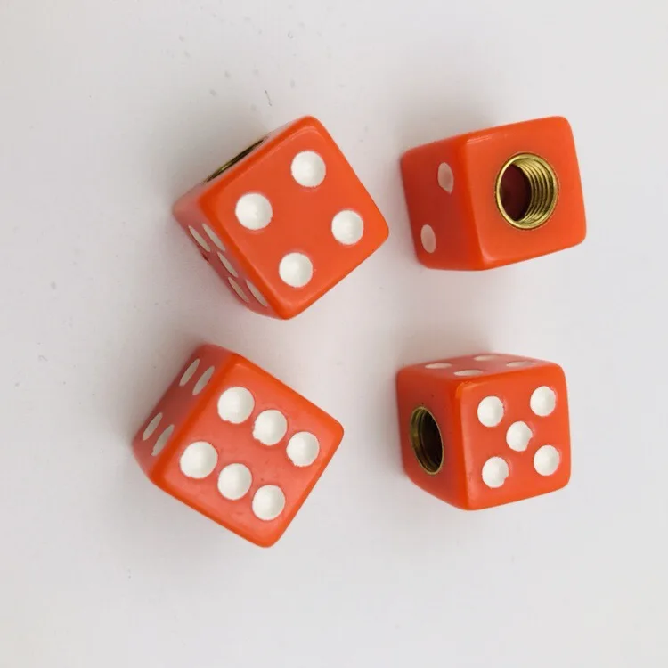 4 Orange Dice Tire/Wheel Air Stem Valve Caps Covers for car truck hot