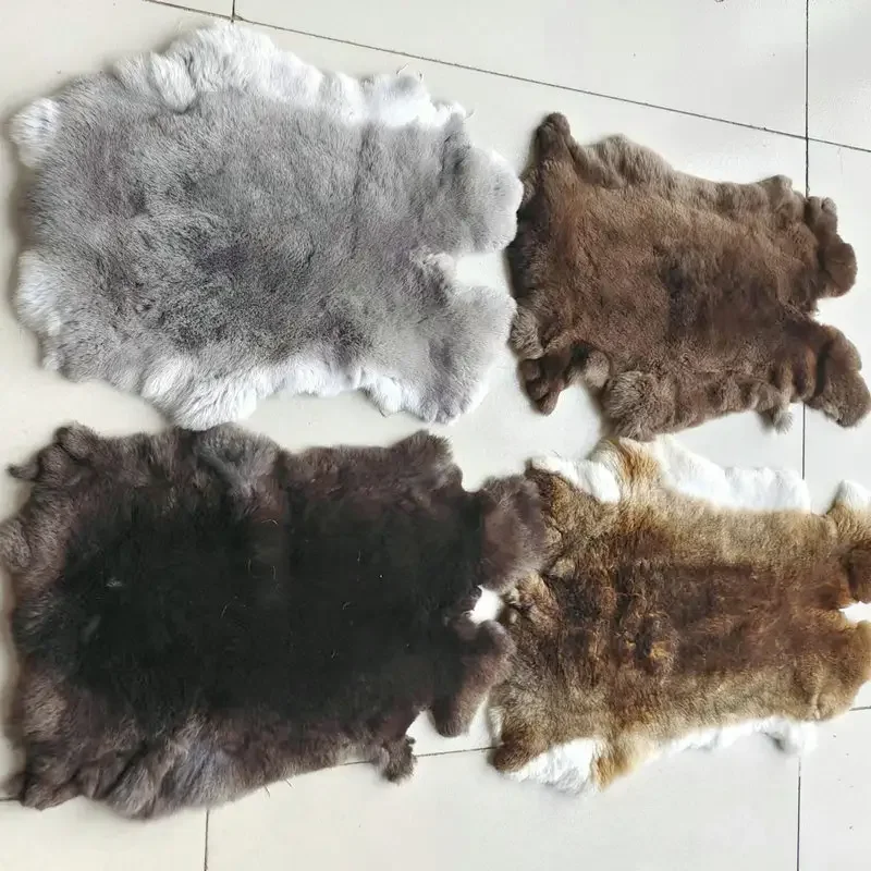 Заводская натуральная Коричневая шкура из кроличьего меха