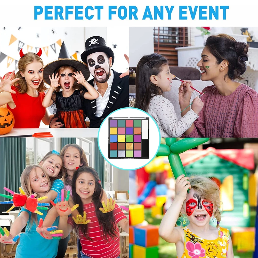 22 Color Face Body Painting Wholesale Nalltoxic Makeup Face Body  Paint For Halloween Festival