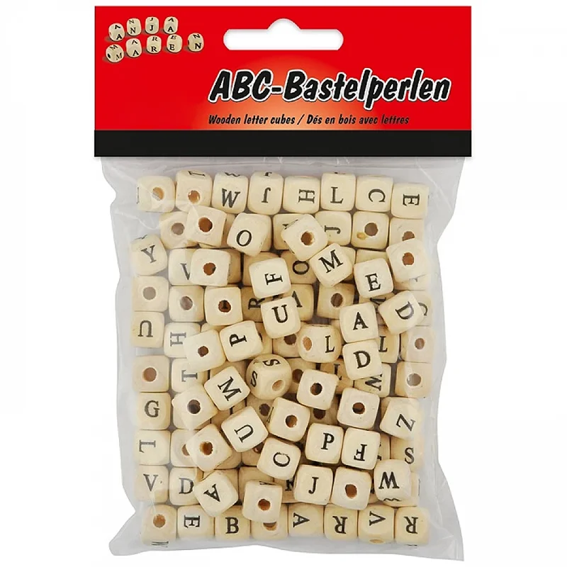 Artisancraft colorful cube letter alphabet beads 10mm wooden beads for making bracelets