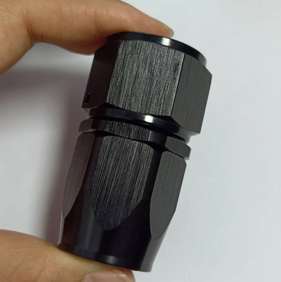 Logo printed aluminum black anodized hose end swivel fittings 0/45/90degree AN4 AN6 AN8 AN10 AN12 AN16 AN20