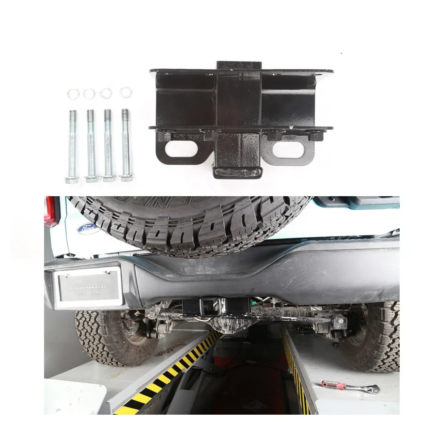 Tow Trailer Hitch Receiver for Ford Bronco Accessories 2021 2022 2/4-Door Rear Bumper 2*2 Inch Receiver Trailer Towing Cargo Car