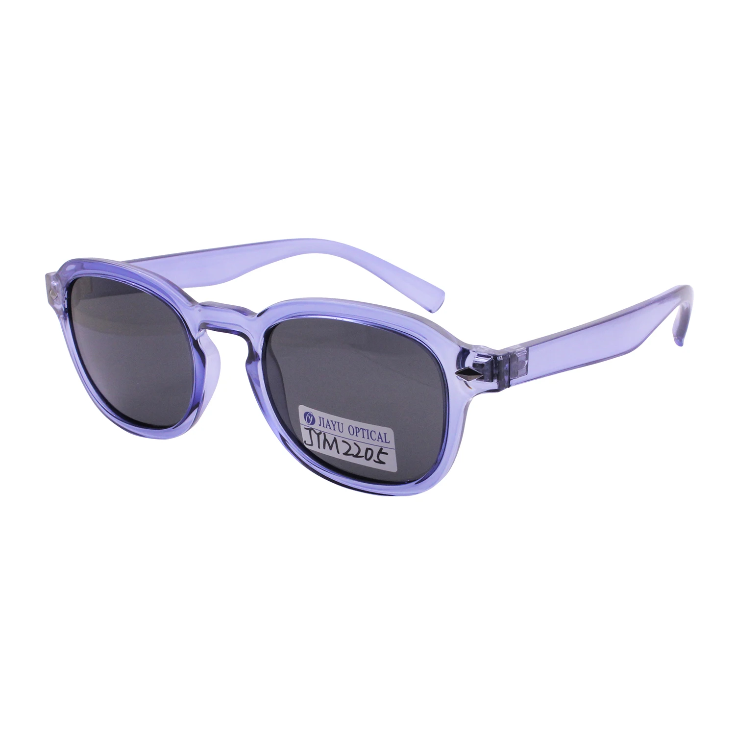 Shiny transparent plastic glasses custom color women wholesale sunglasses with rivet