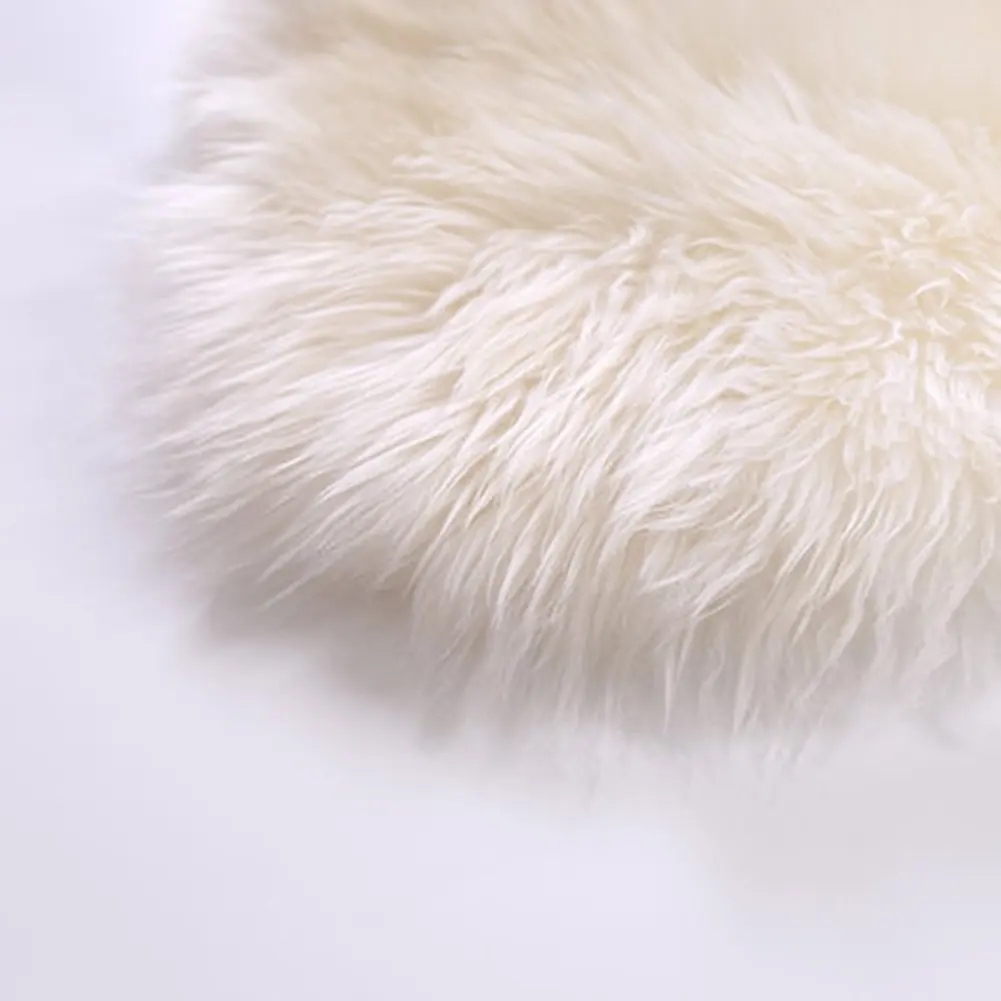 Modern luxury shaggy soft non slip faux fur bedside chair mat living room floor rug