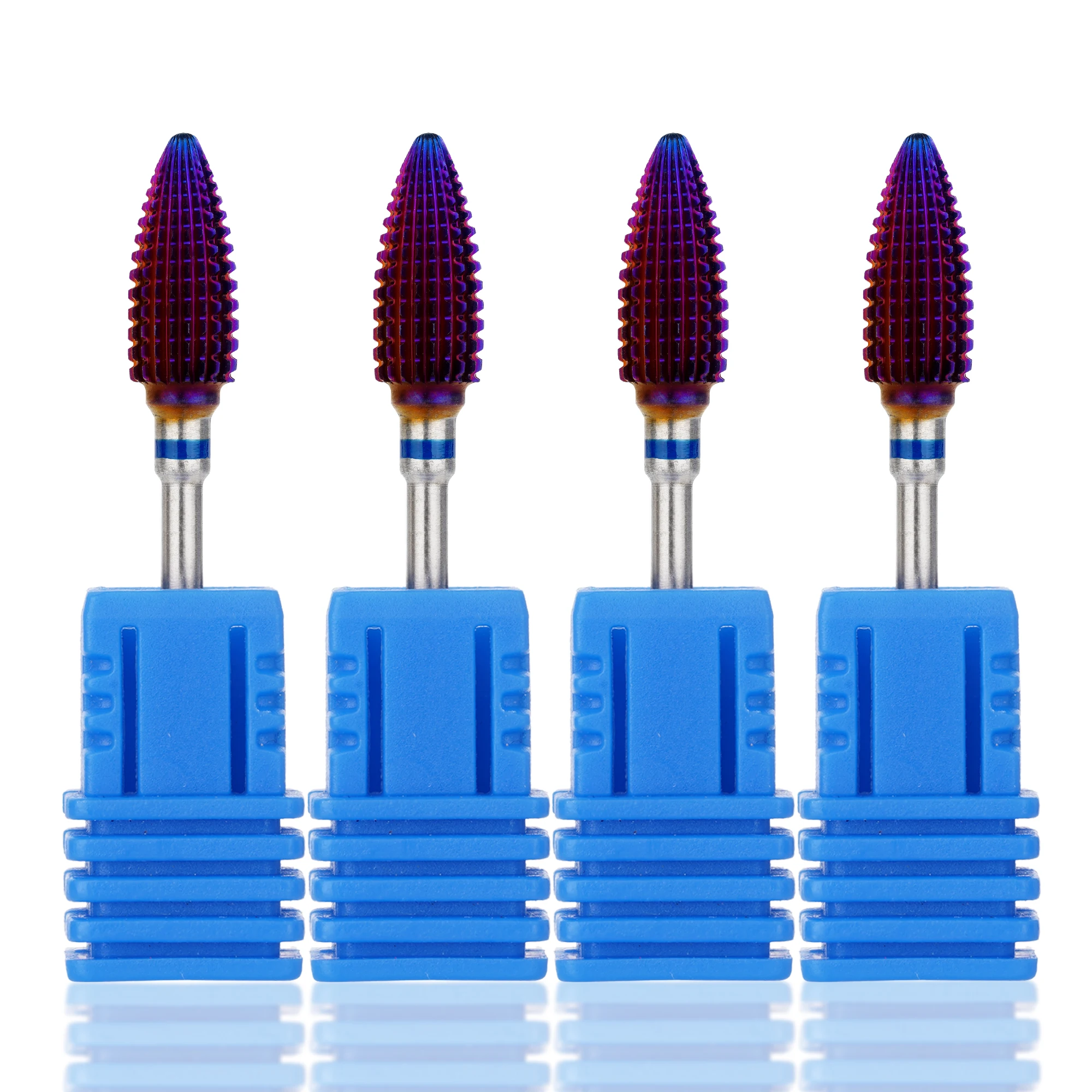 Fast Remove Gel 5 in 1 Oval Tornado Bits Purple Coating Durable Safety Bits Nail Polishing Tungsten Carbide Nail Drill Bit