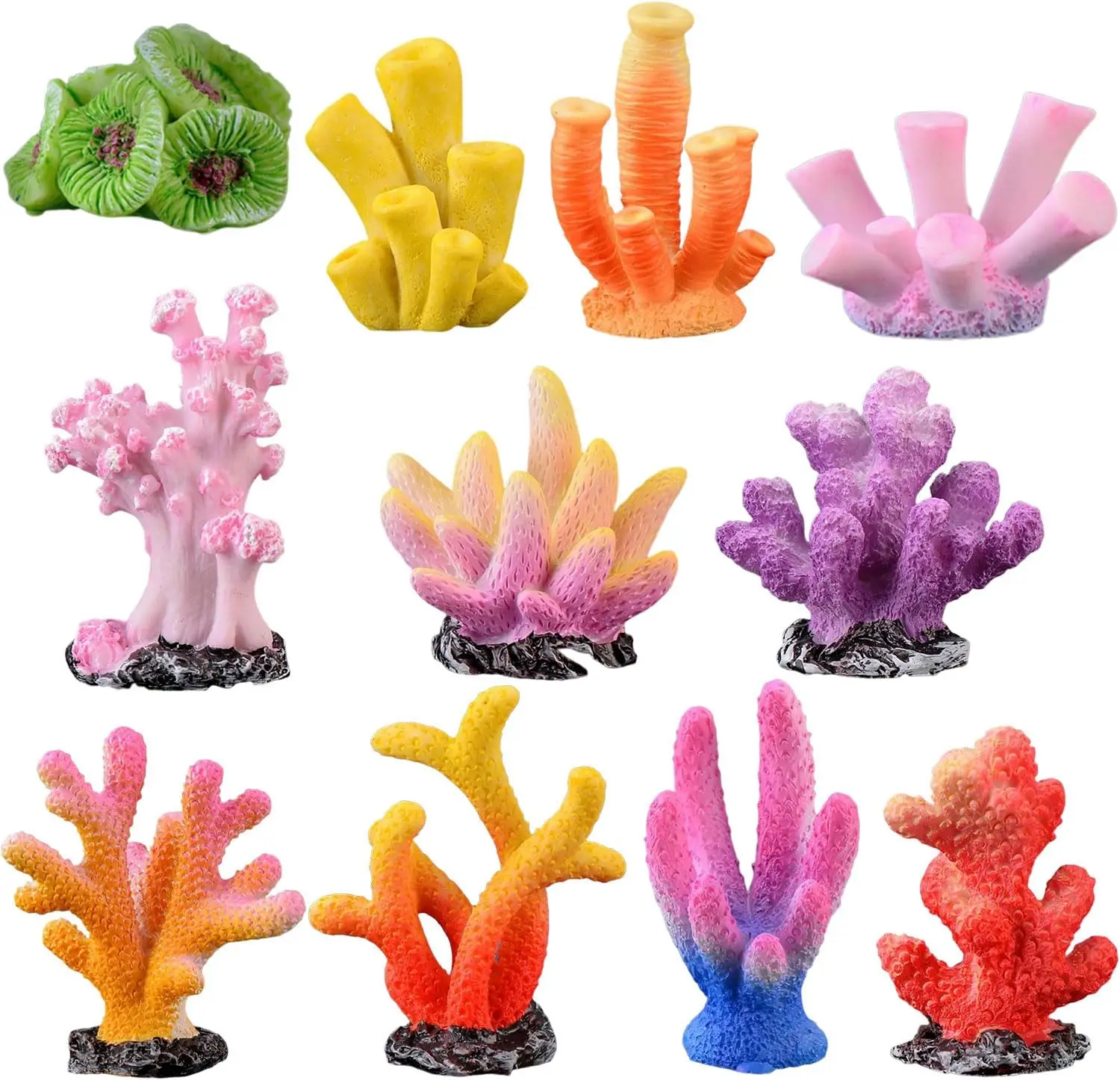 Decorations Colorful Coral Reef,Resin Simulation Coral Reef, Artificial Coral Plant for Aquarium Fish Tank Accessories