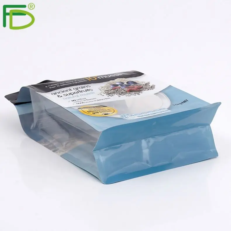 kraft paper food Packaging bag flat bottom pouch