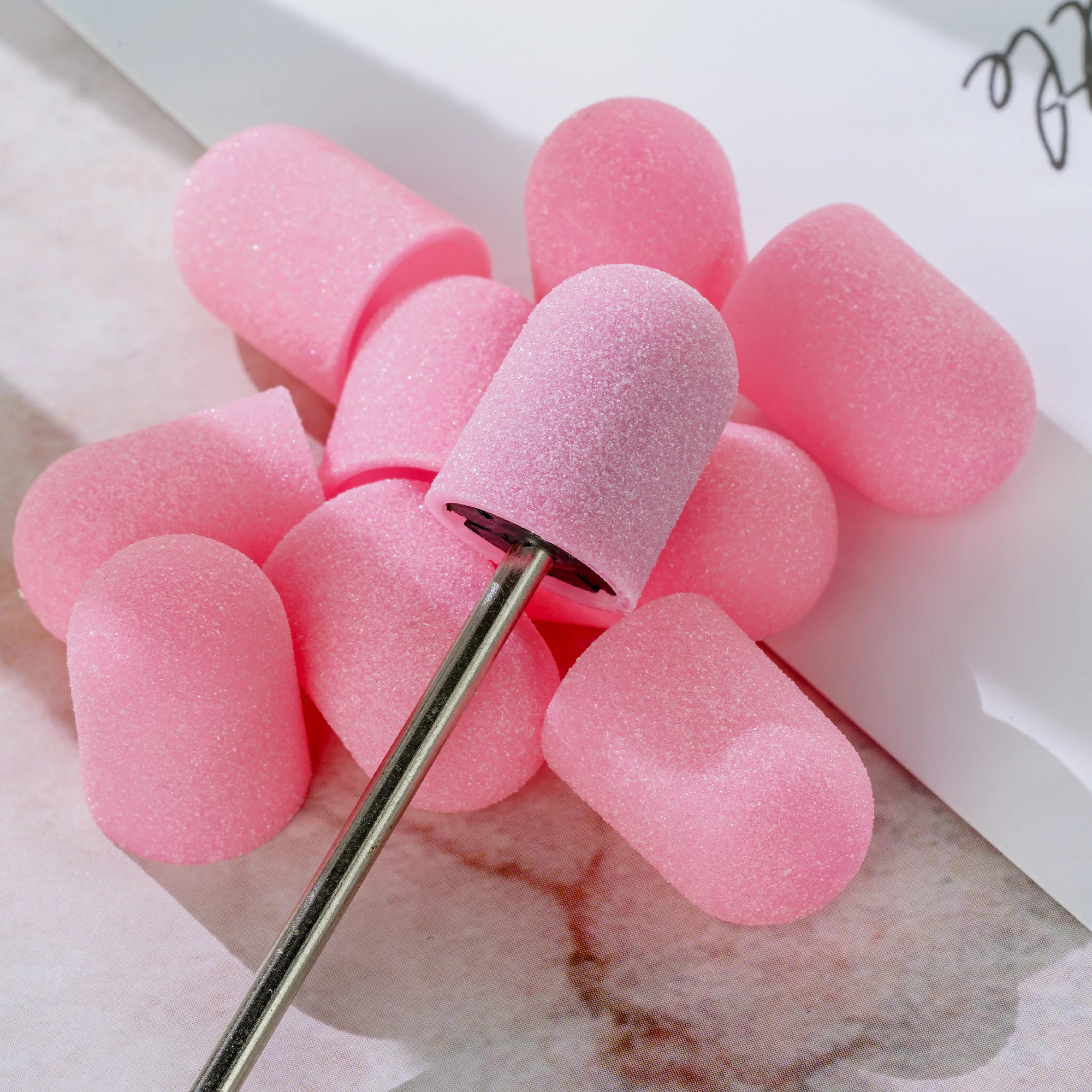 Remove Calluses Pink Pedicure Sanding Caps Nail Drill Bits