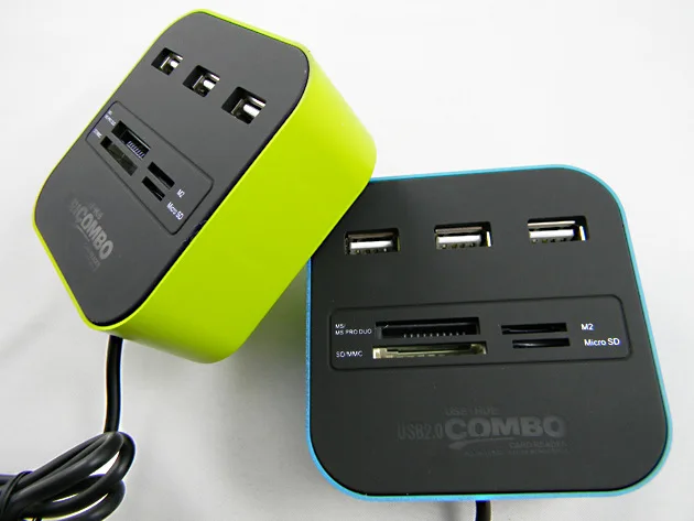 Smart usb hub Good quality usb hub 2.0 3 Ports + TF SD Card Reader Slot High Speed usb hub