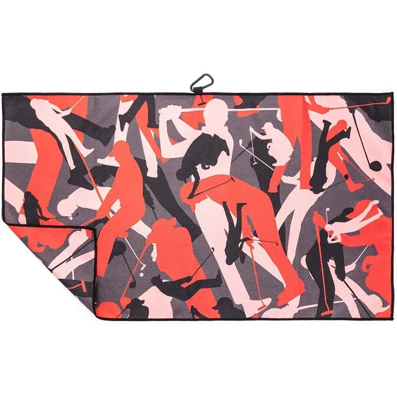 Microfiber waffle sublimation golf towel custom golf towel golf towel with loop