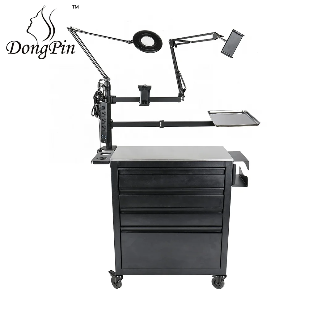 USA stock Inkbed trolley tattoo work station tattoo rolling work station  furniture free shipping