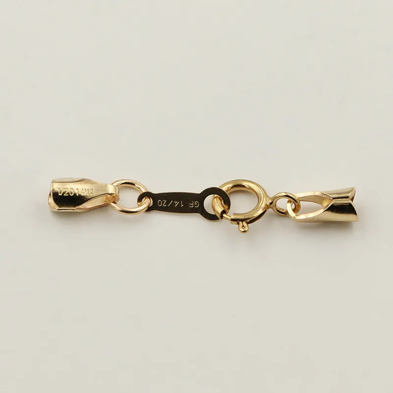 GP Leather Cord End Caps 14KGF Gold Filled Crimp Ends for permanent jewelry chains making diy making Bracelet Cord End Caps