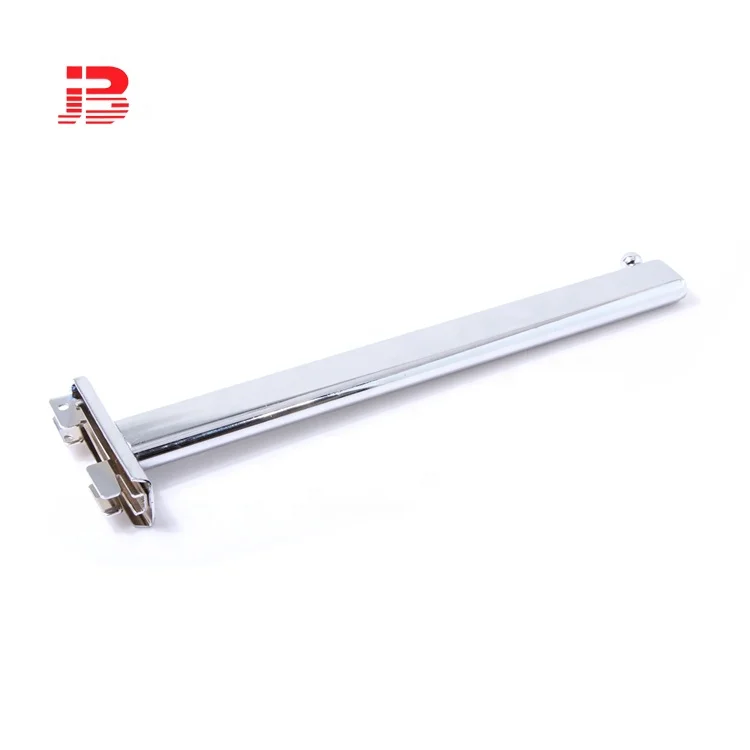 Wholesale Chrome plated slotted channel hook display with beads straight hooks