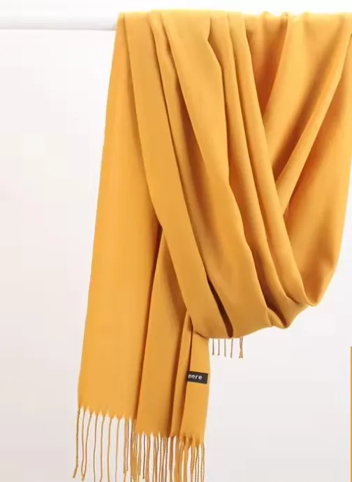 new tassel scarf women warm candy solid color turkish cashmere pashmina shawl scarf