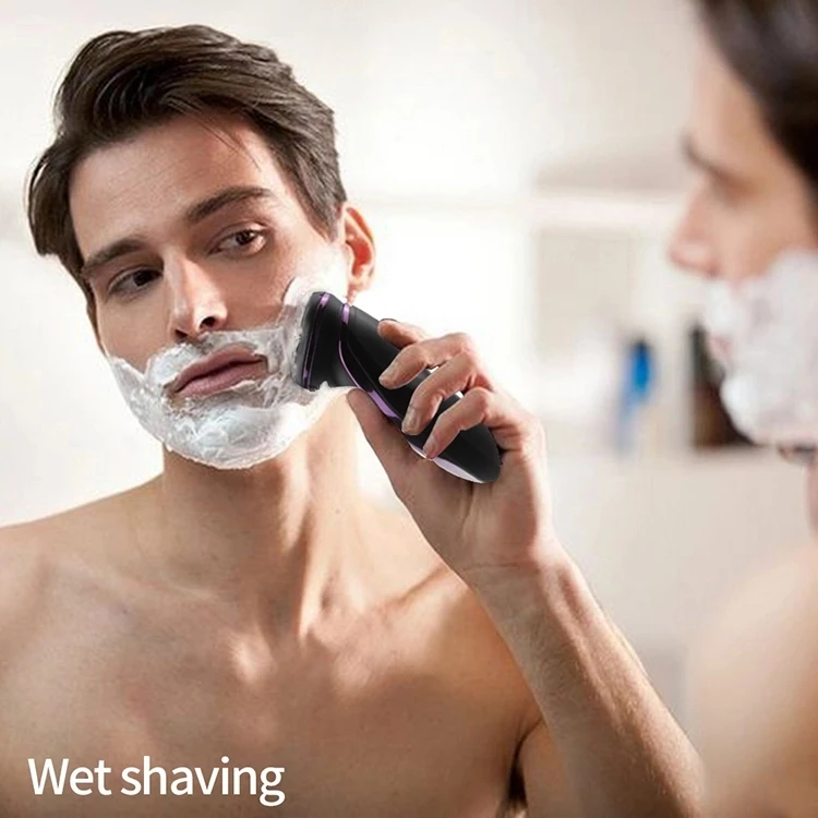 Safety Stainless Steel Rotary 3 Head Electric Shavers Men Waterproof Rechargeable Hair Shaving Machine