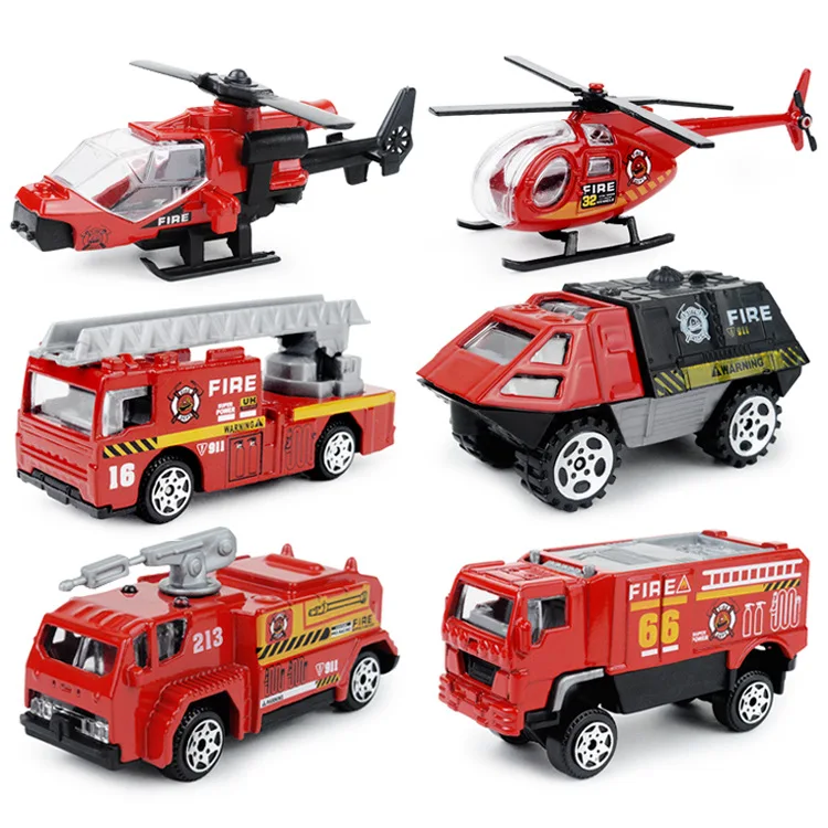 1:87 Mini diecast toy vehicles Fire Fighting Military SWAT Alloy Car Model