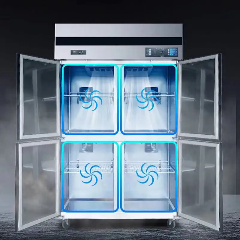 Wholesale Price White Glass Four Door Side by Side Refrigerator Fridge and Freezer