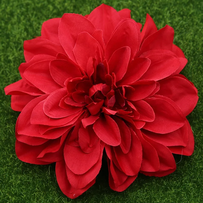 16cm Dia Fabric Silk Artificial Dahlia Heads Flowers for Decoration