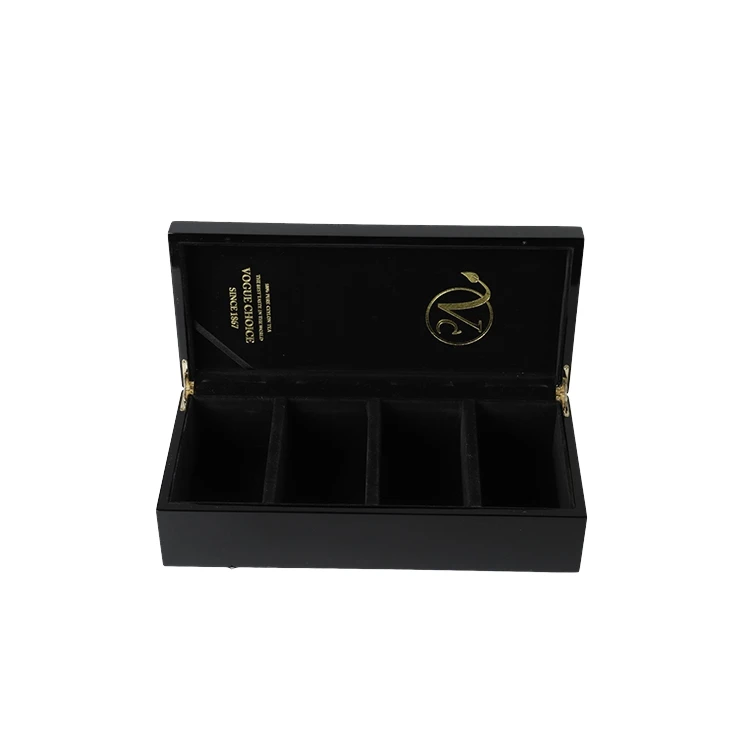 Wooden Tea Storage chest High light black box glass window cases wooden tea chest
