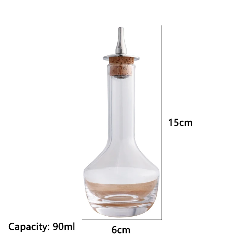 Factory Direct Wine Bottle Glass Vermouth Bitter Essence Bottle Bar Cocktail Metal Lid Bitter Essence Bottle