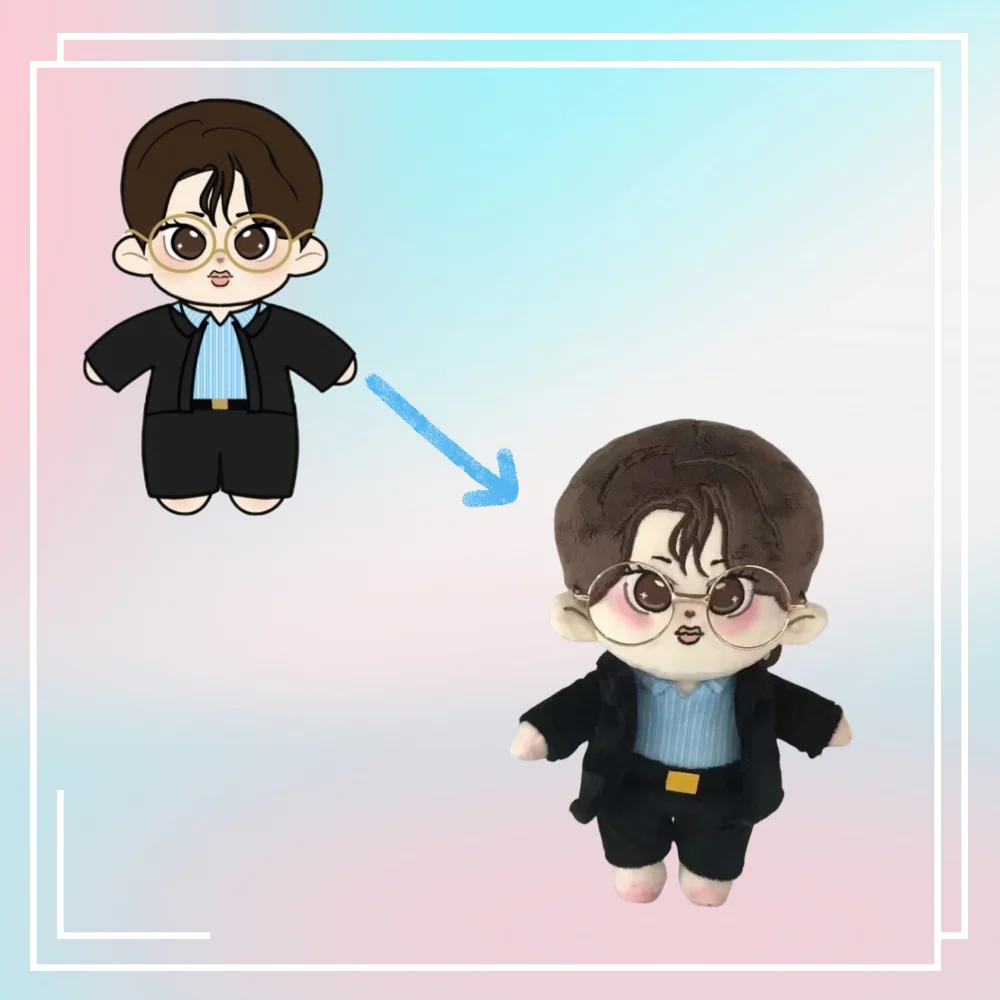 Cute 5mm Minky Fabric long fur hair 15cm Custom Plushie Doll