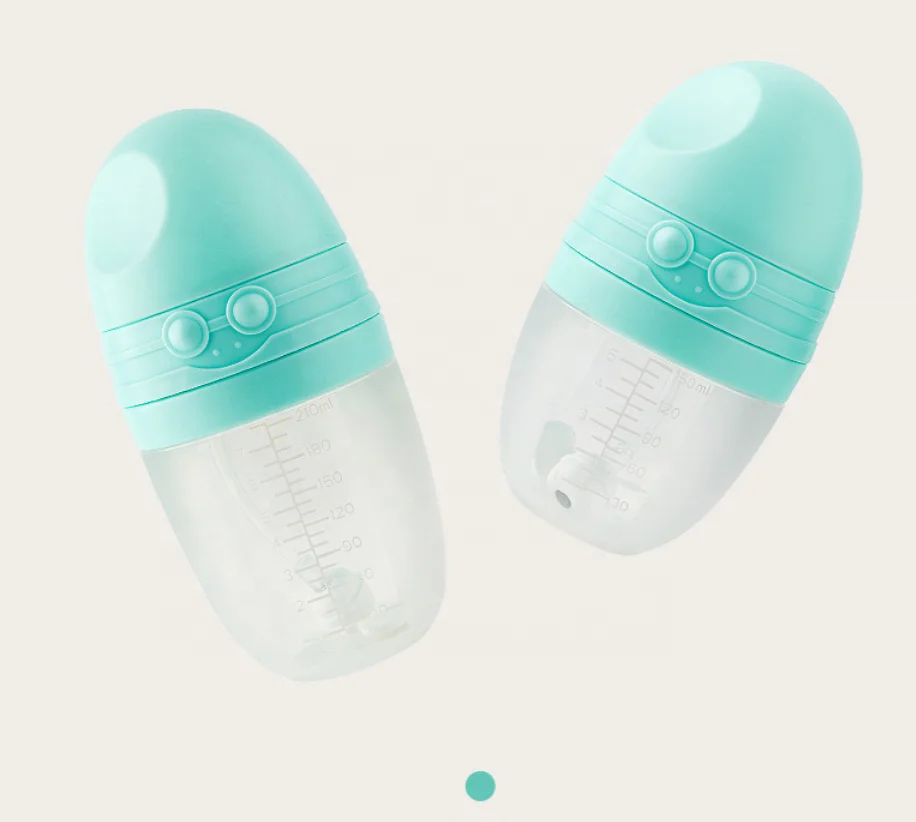 Wing Of Angel handle Baby Milk Food grade Feeding Bottle Wide Neck with BPA free Feeding Nipple Bottle For Breastfed Babies