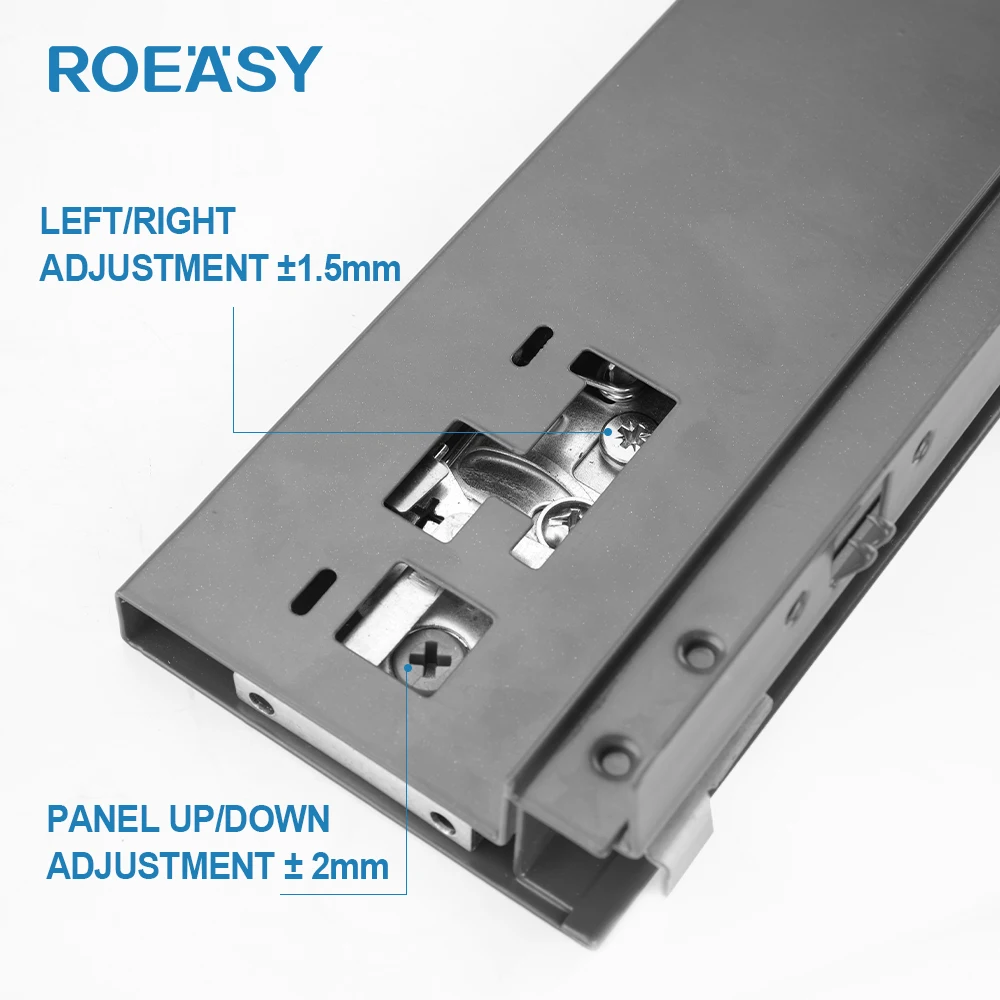 ROEASY Box Slide Drawer System Double Wall Drawer Channel Kitchen Soft Close Slide Metal Boxes Drawer Sliding Slim Box