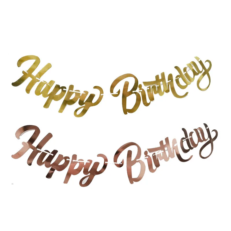 Birthday Decoration Hot Gold Latte Background Layout Conjoined Happy Birthday Letter Banner Pull Flag