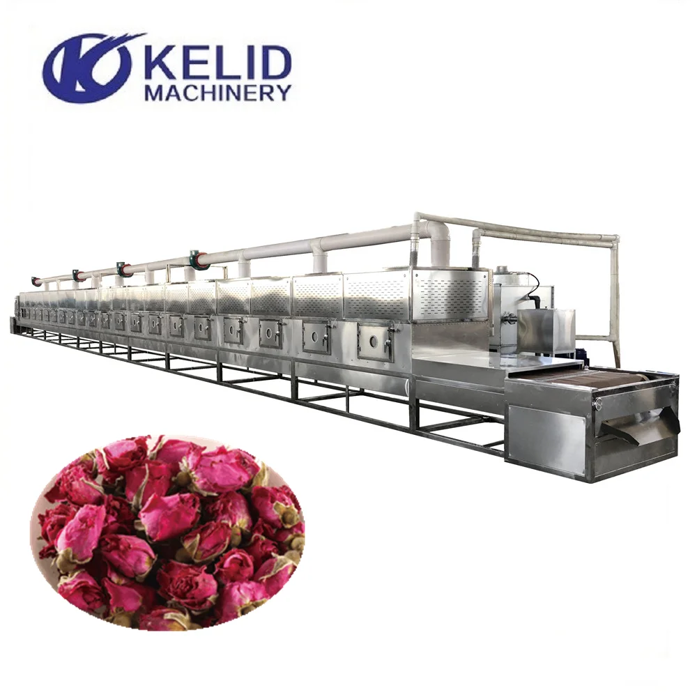 Industrial Microwave Oven For Leaf Flower Tea Tunnel Type Microwave Drying Machine Sterilization Equipment