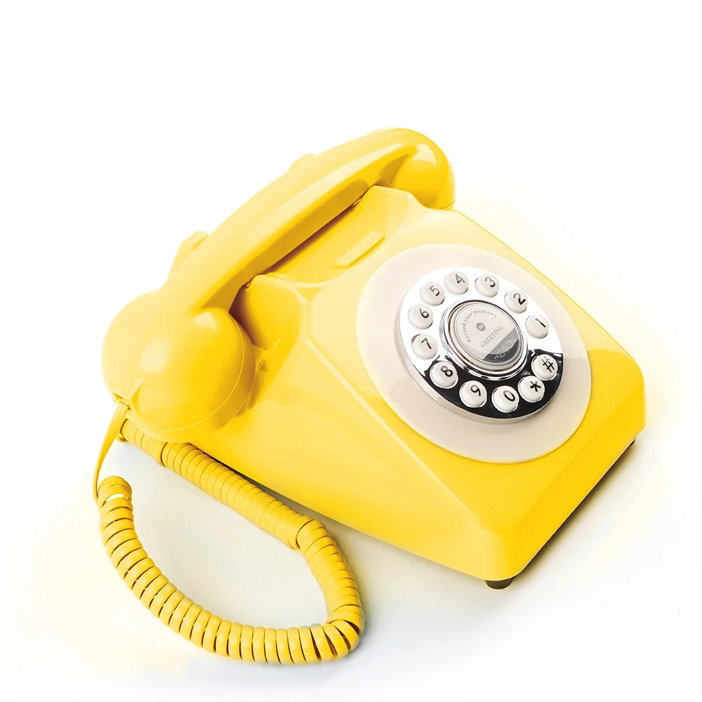 Customized style Red Orange Blue Pink Yellow European Rotary Audio Guestbook Telephone Audio Guest