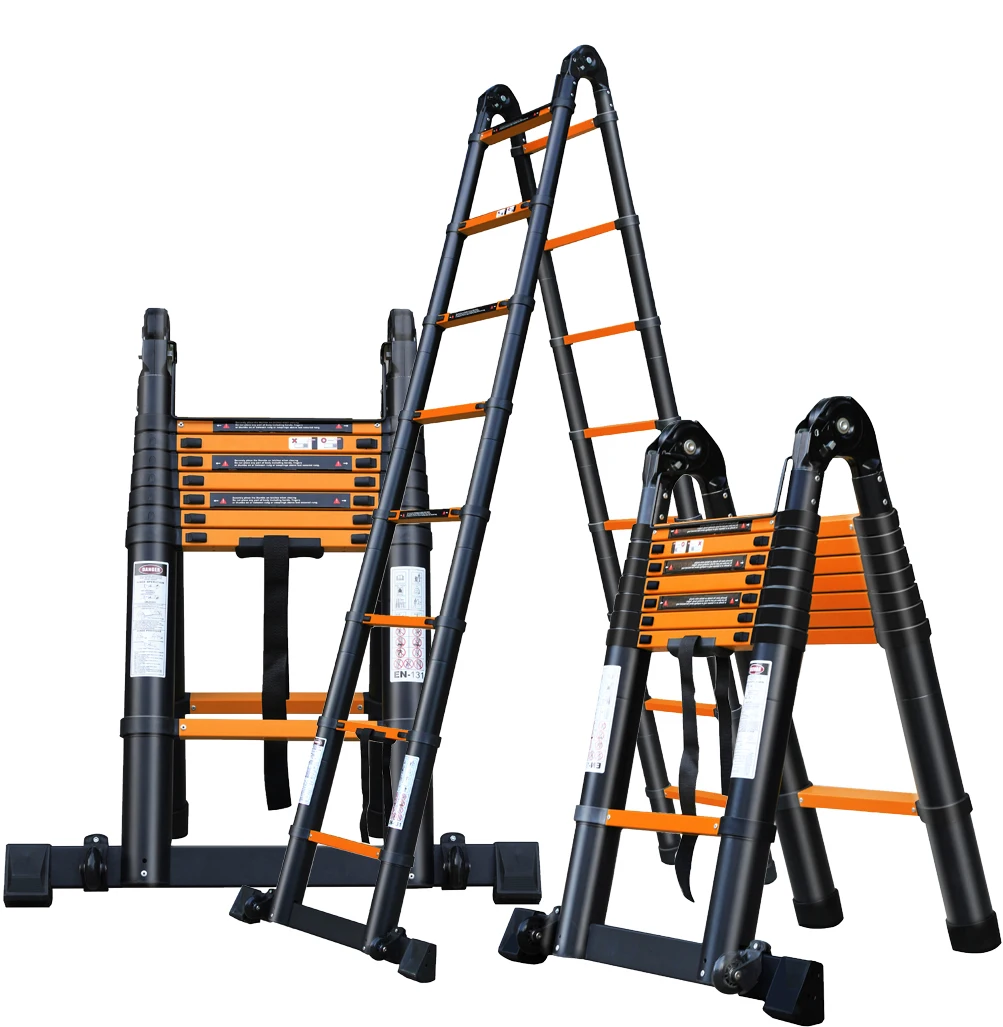 Multifunctional Lifting Engineering Stairsladder rack  Thickened Folding Ladder  Aluminum Telescopic Ladder Herringbone Ladder