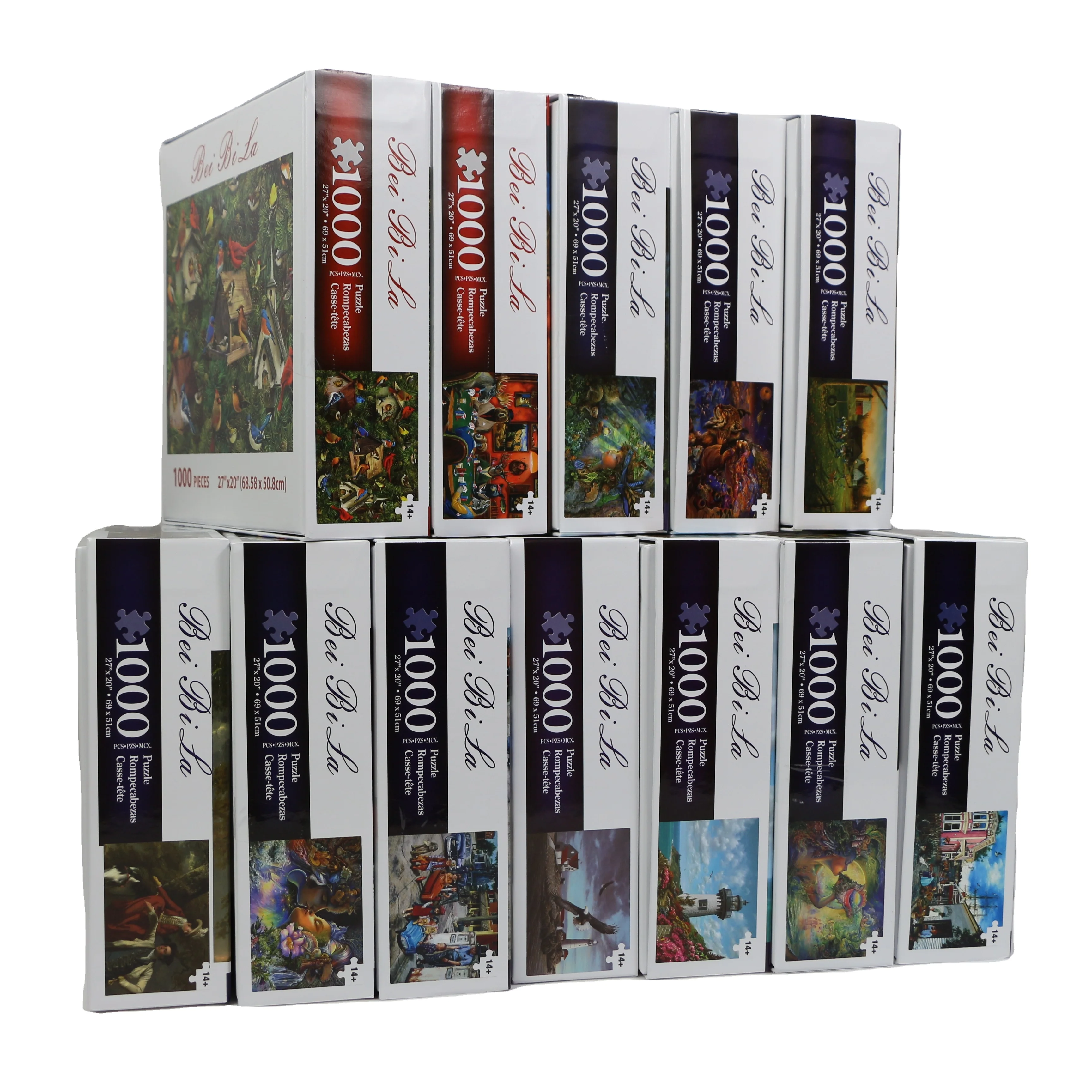 High quality custom puzzle factory price 1000 piece cardboard large jigsaw puzzle for adults