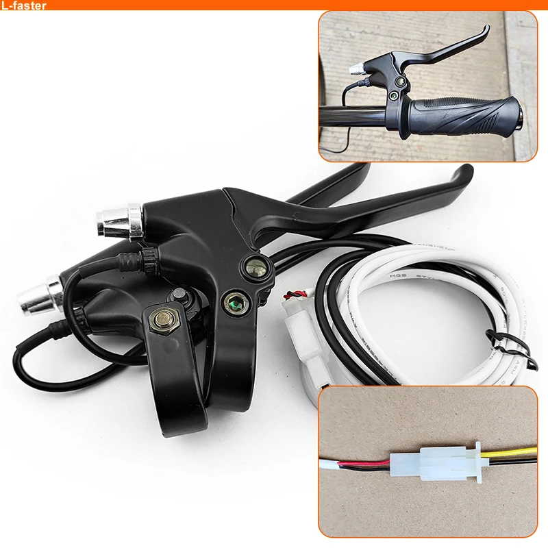 24V 250W Brushed Motor Controller With Key Switch Throttle Aluminium Brake Lever Lens Light for Electric Bicycle Bike Engine