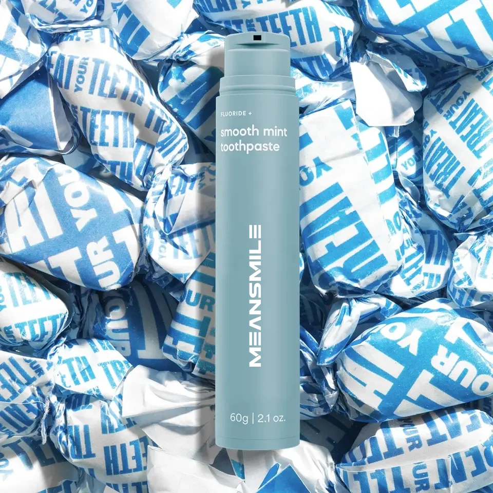 Vacuum air pump Vegan Friendly  Ingredient 60g  Portable Rich Fruit Flavor Teeth Whitening Toothpaste Tube OEM