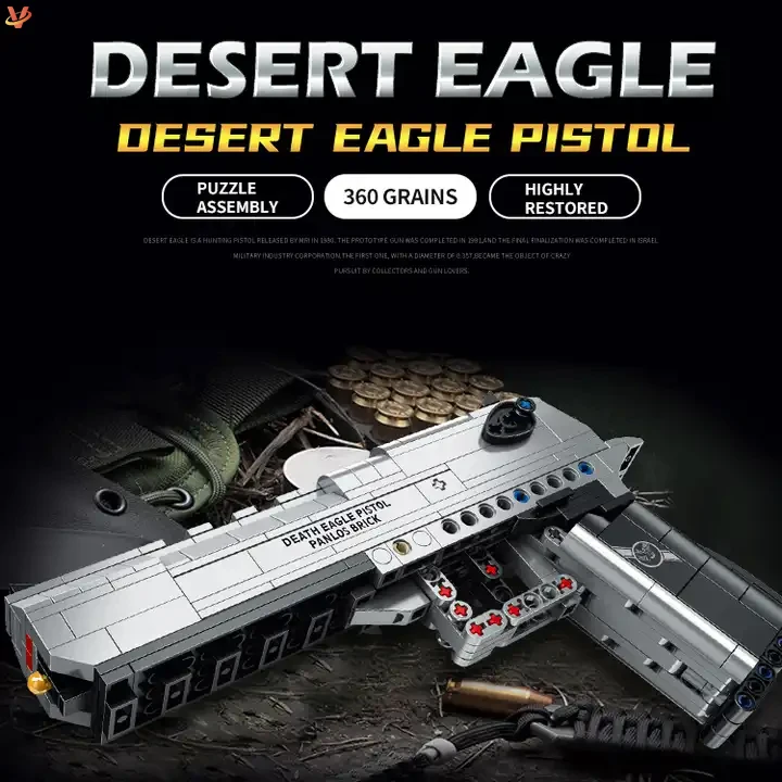 Kids Gift Sets Panlos 670006 Desert eagle bricks pistol Educational Toys Building Blocks Guns