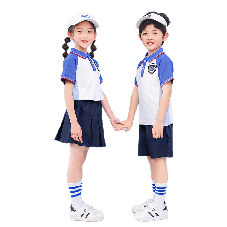 School Sports Wear 2PC set polo shirt short pant Breathable Casual Cute School Uniform Tracksuit