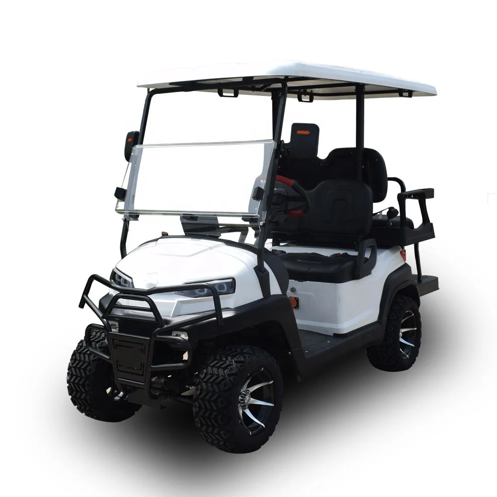 electric lifted golf car 2+2 seats with 14' tires and aluminum frame