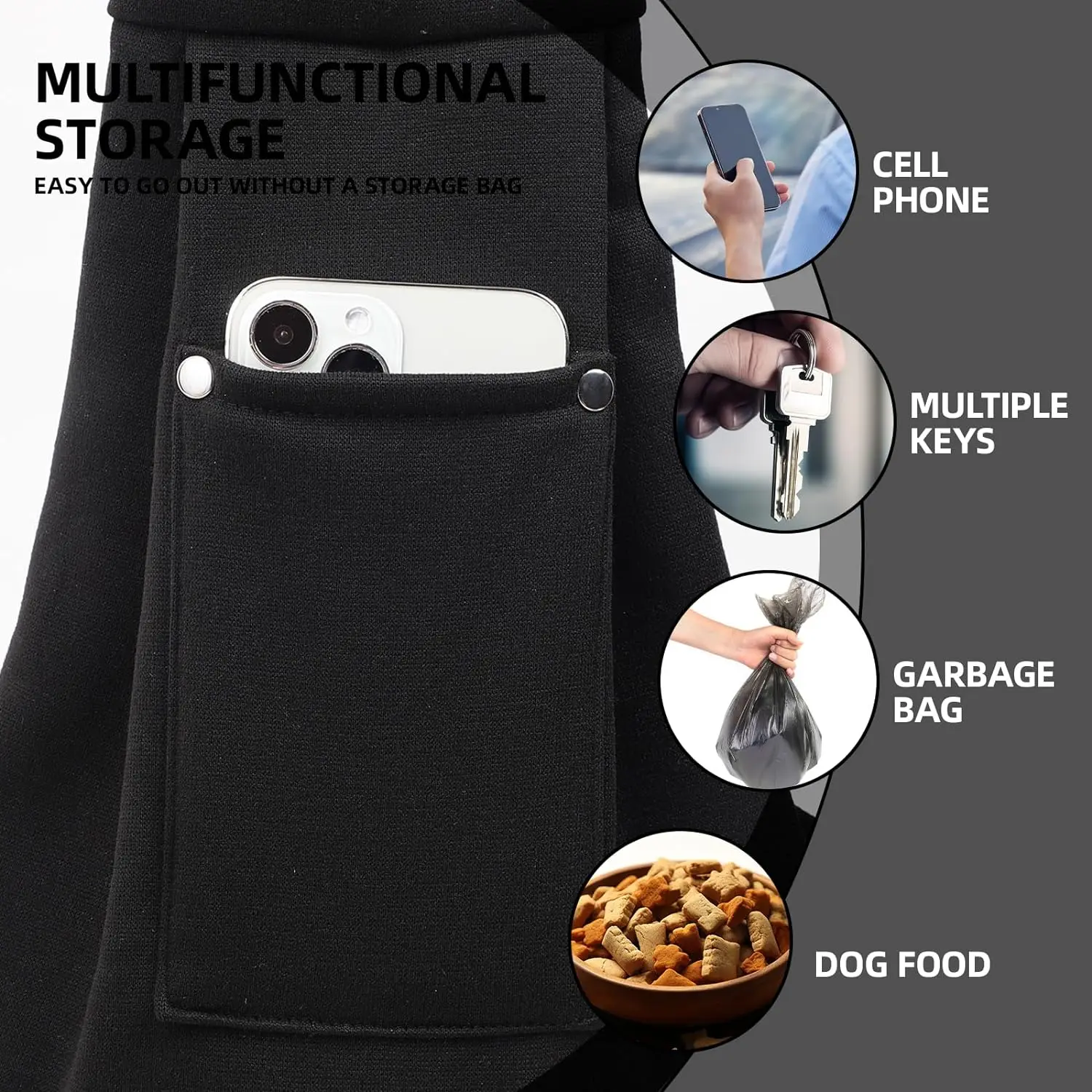 Dog Carrier Sling Reversible Puppy Carrier Purse Hand-Free Dog Sling Carrier for Carry Small Dogs and Cats Travel Safety Harness