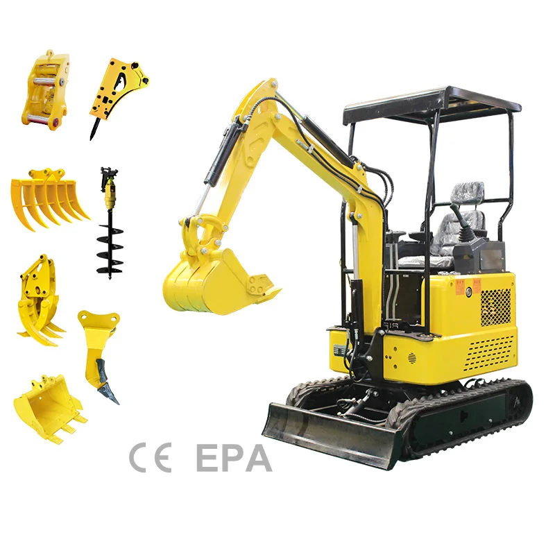 cheap price Hydraulic Micro Mini 1 Ton excavator small digger with hammer