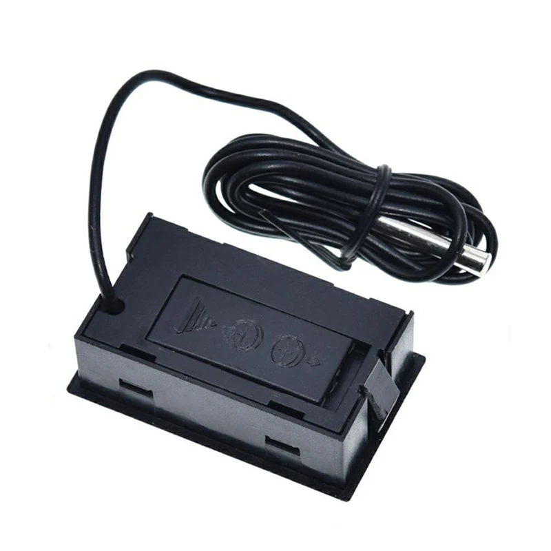 -50 to 110 Small 1M Probe Instrument Digital Thermometer Mini Embedded LCD Display for Fridges Freezers Coolers Aquarium Chiller