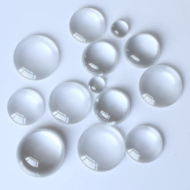 Qiyue High Quality Blank Transparent 10mm 12mm 20mm 25mm 30mm Dome Glass Cabochon For DIY Photo Jewelry Making