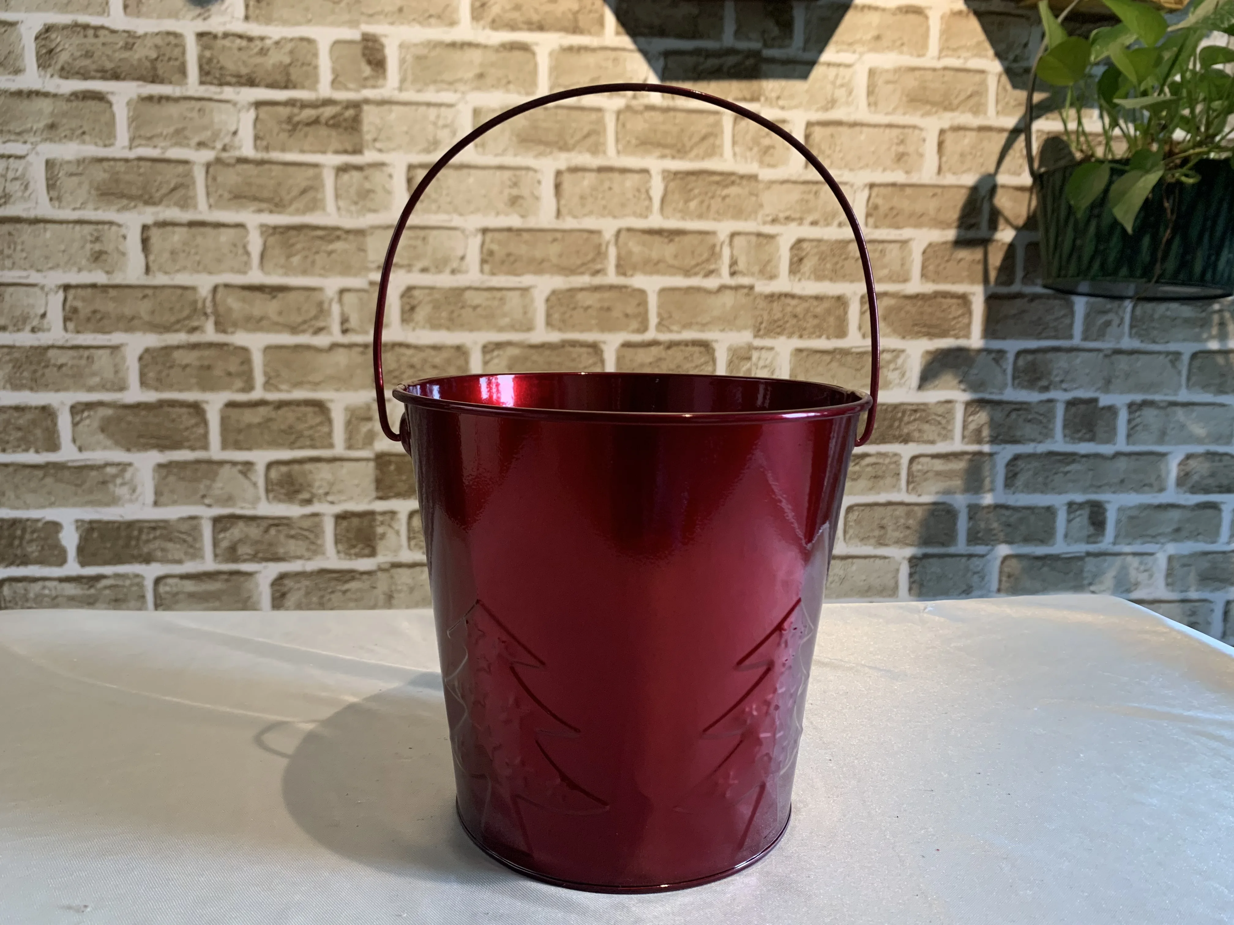 Fower Bucket Box Retail  Kiosk Silver Metal 16cm Children Flower Bucket Toy