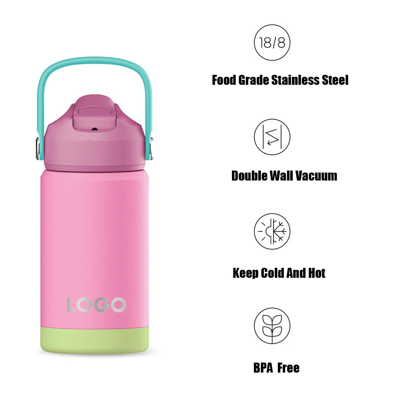 Custom Wholesale Stainless Steel Double Wall Insulated Vacuum Flask School Kids Water Bottle And BPA Free Plastic Lunch Box Kids