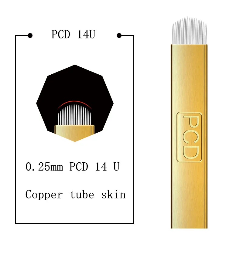 Chinese manufacturers sell PCD 12 14 19 tattoo needles for permanent makeup and eyebrow tattoo mini tattoo needles