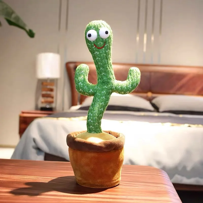 Dancing Cactus Funny Wriggle Doll Talking Game recording Talking Singing Music Twisting Dancing Cactus Plush Toy Doll