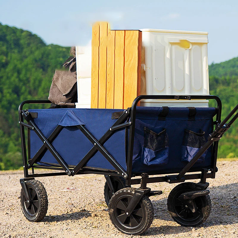 Beach Trolley Utility Camping Metal Garden Stroller Hand Cart Portable Folding Outdoor Wagon Trolley Camping Equipment Trolley