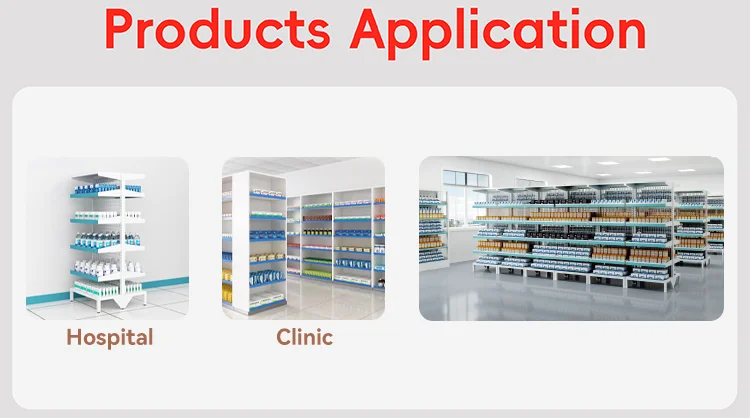 metal steel medicine display shelf for pharmacy drugstore rack for hospital clinic shelf-medicine